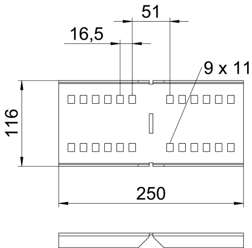 União curva para sistema grandes vãos 110 110x250 Aço galvanizado pelo método Sendzimir
