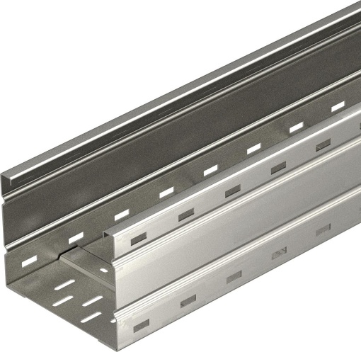 Wide span cable tray perforated, floor beaded 160x200x6000 Aço inoxidável, livre de ferrugem A2 1.4301 brilhante, pós-tratamento