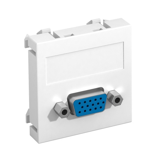 Suporte multimédia VGA Tomada com ligação roscada 45x45mm Policarbonato branco puro RAL 9010