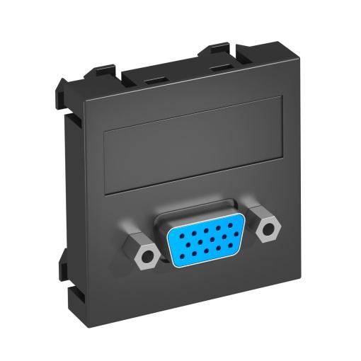 Suporte multimédia VGA Tomada com ligação roscada 45x45mm Policarbonato cinzento antracite RAL 7021