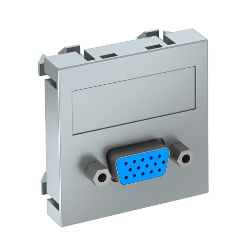 Suporte multimédia VGA Tomada com ligação roscada 45x45mm Policarbonato alumínio lacado