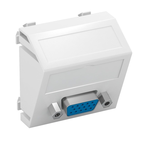 Suporte multimédia VGA Tomada com ligação roscada 45x45mm Policarbonato branco puro RAL 9010