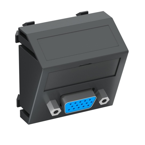 Suporte multimédia VGA Tomada com ligação roscada 45x45mm Policarbonato cinzento antracite RAL 7021