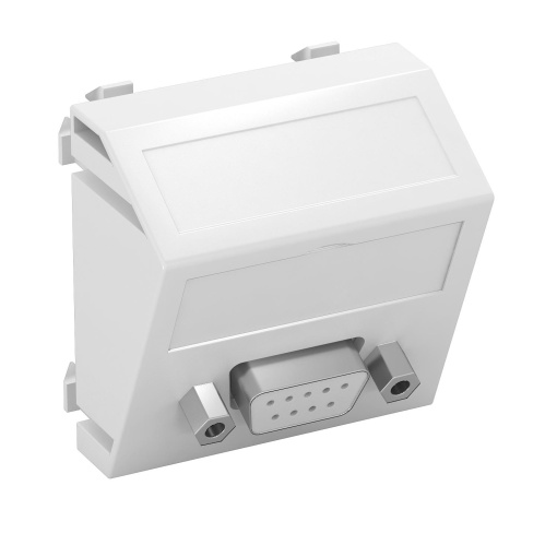 Suporte multimédia D-Sub9 Tomada com ligação roscada 45x45mm Policarbonato branco puro RAL 9010