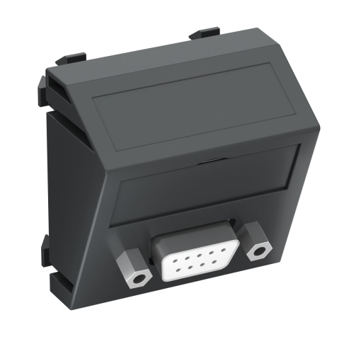 Suporte multimédia D-Sub9 Tomada com ligação roscada 45x45mm Policarbonato cinzento antracite RAL 7021