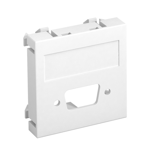 Suporte multimédia VGAD-Sub9 sem fichatomada 45x45mm Policarbonato branco puro RAL 9010