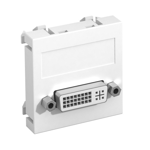 Suporte multimédia DVI Tomada com ligação roscada 45x45mm Policarbonato branco puro RAL 9010