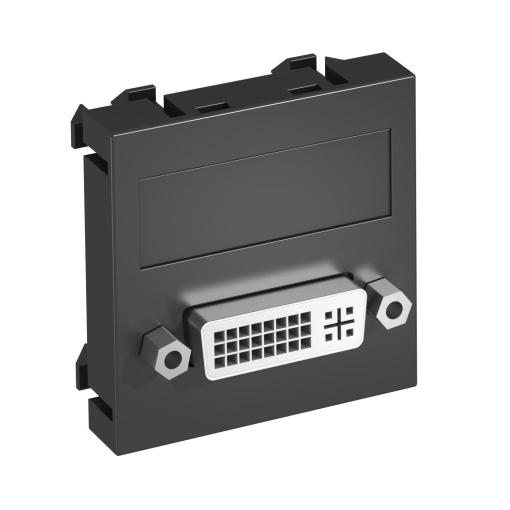 Suporte multimédia DVI Tomada com ligação roscada 45x45mm Policarbonato cinzento antracite RAL 7021