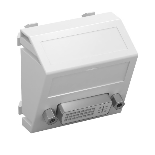 Suporte multimédia DVI Tomada com ligação roscada 45x45mm Policarbonato branco puro RAL 9010