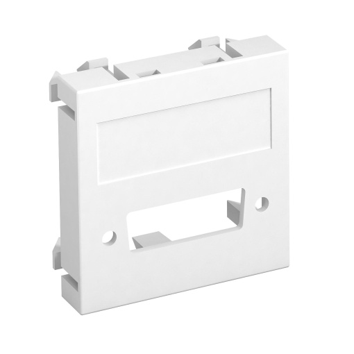 Suporte multimédia DVI sem fichatomada 45x45mm Policarbonato branco puro RAL 9010
