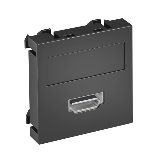 Suporte multimédia HDMI Tomada com ligação roscada 45x45mm Policarbonato cinzento antracite RAL 7021