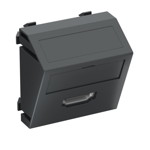 Suporte multimédia HDMI Tomada com ligação roscada 45x45mm Policarbonato cinzento antracite RAL 7021