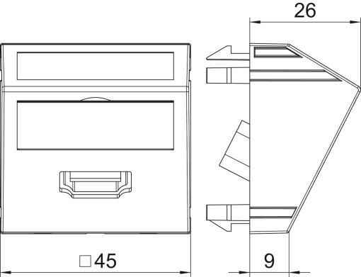 Suporte multimédia HDMI Tomada com ligação roscada 45x45mm Policarbonato alumínio lacado