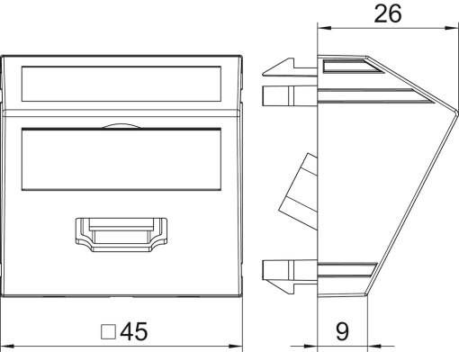 Suporte multimédia HDMI com cabo, fêmea-fêmea 45x45mm Policarbonato cinzento antracite RAL 7021