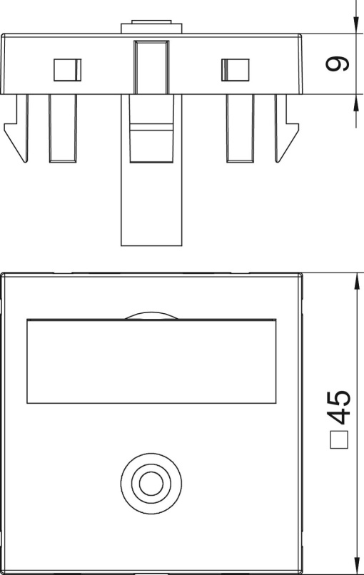Suporte multimédia míni Jack 1x Tomada com ligação soldada 45x45mm Policarbonato alumínio lacado