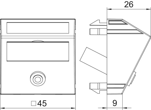 Suporte multimédia míni Jack 1x Tomada com ligação soldada 45x45mm Policarbonato branco puro RAL 9010