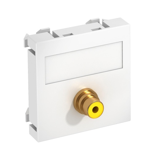 Suporte multimédia RCA vídeo 1x Ficha, fêmea-fêmea 45x45mm Policarbonato branco puro RAL 9010