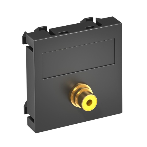 Suporte multimédia RCA vídeo 1x Ficha, fêmea-fêmea 45x45mm Policarbonato cinzento antracite RAL 7021