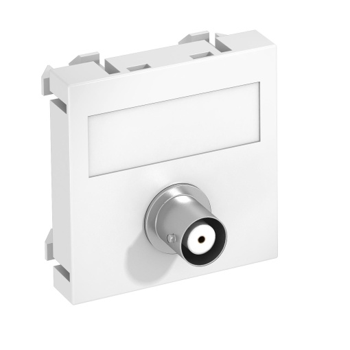 Suporte multimédia BNC video 1x Ficha, fêmea-fêmea 45x45mm Policarbonato branco puro RAL 9010