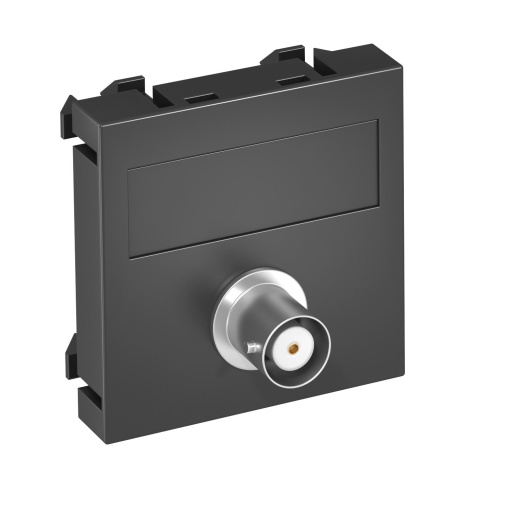 Suporte multimédia BNC video 1x Ficha, fêmea-fêmea 45x45mm Policarbonato cinzento antracite RAL 7021