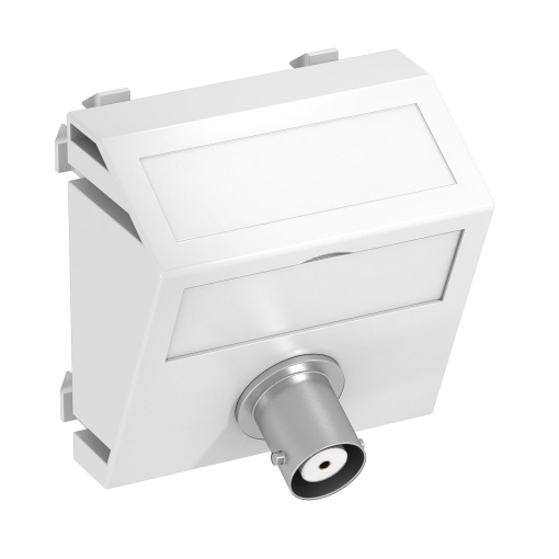Suporte multimédia BNC video 1x Ficha, fêmea-fêmea 45x45mm Policarbonato branco puro RAL 9010