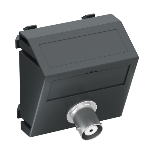 Suporte multimédia BNC video 1x Ficha, fêmea-fêmea 45x45mm Policarbonato cinzento antracite RAL 7021