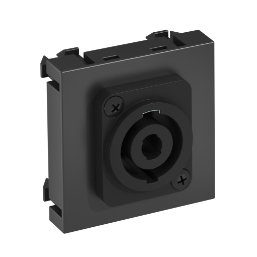 Suporte multimédia Speakon Tomada com ligação roscada 45x45mm Policarbonato cinzento antracite RAL 7021