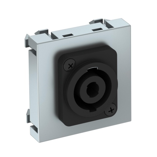 Suporte multimédia Speakon Tomada com ligação roscada 45x45mm Policarbonato alumínio lacado