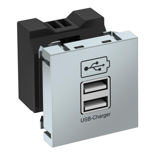 Carregador USB com corrente de 2,1 A 45x45mm Policarbonato alumínio lacado