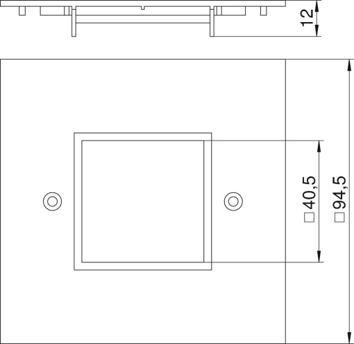 Espelho simples Modul 45 95x95mm Poliamida amarelo cádmio RAL 1021
