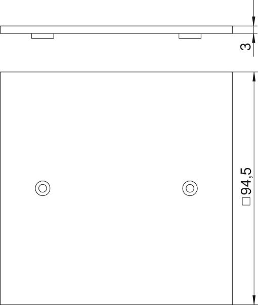 Espelho cego 95x95mm Poliamida branco puro RAL 9010