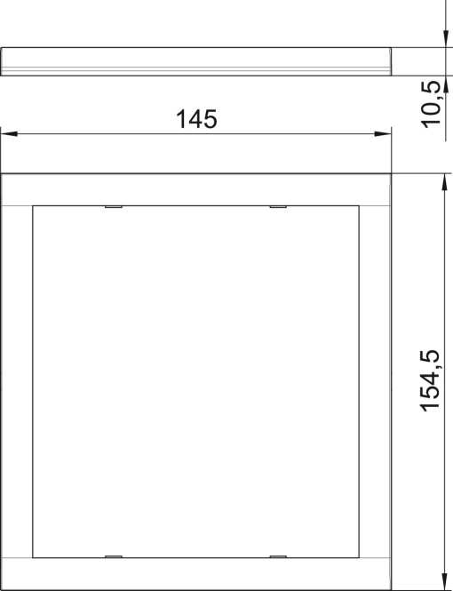 Espelho para encastrar duplo Policarbonato branco puro RAL 9010