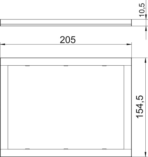 Espelho para encastrar triplo Policarbonato branco puro RAL 9010