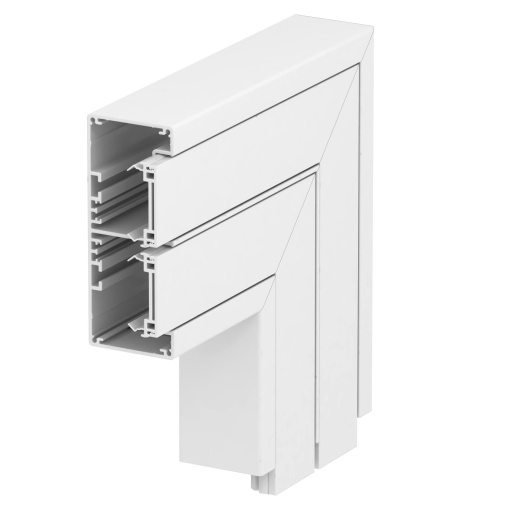 Ângulo plano Alumínio, rígido 53x130x225 Alumínio branco puro RAL 9010