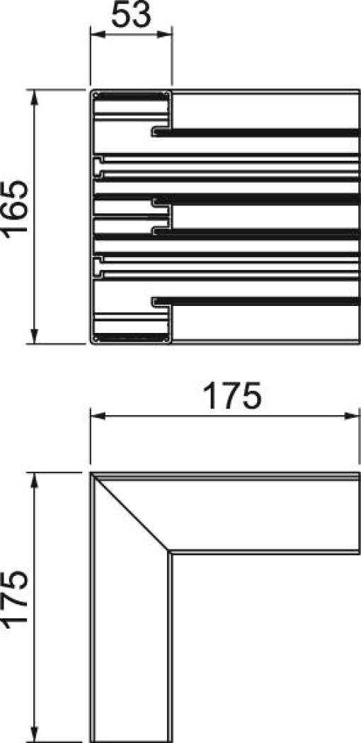 Ângulo interno Alumínio, rígido 53x165x175 Alumínio anodizado alumínio
