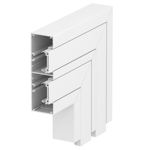 Ângulo plano Alumínio, rígido 53x165x250 Alumínio branco puro RAL 9010