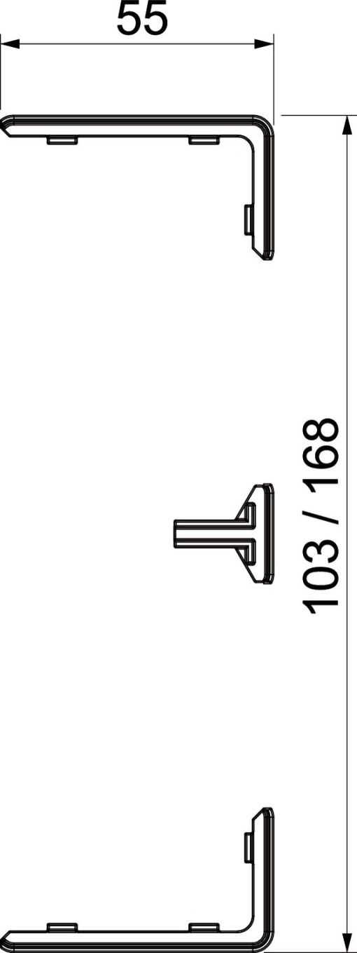 Tapa juntas para Rapid 45 100 e 165 168x55x15 Policarbonatoacrilonitrila-butadieno-estireno cinzento claro RAL 7035