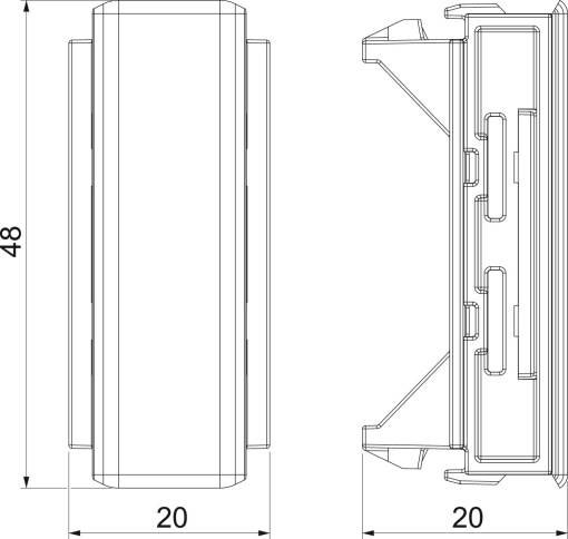 Tapa juntas para tampa Rapid 45 48x20x20 Policarbonatoacrilonitrila-butadieno-estireno alumínio