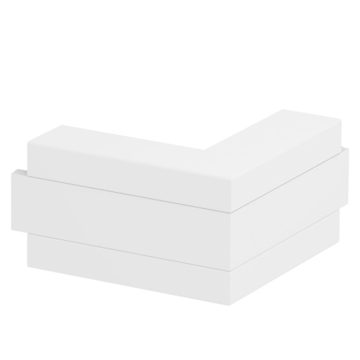 Ângulo externo rígido 190x190x100 Policloreto de vinilo branco puro RAL 9010