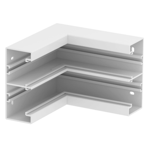Ângulo interno rígido 175x175x130 Policloreto de vinilo branco puro RAL 9010