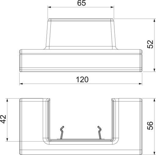 Derivação em T 130 em WDK 40060 120x52x56 Policarbonatoacrilonitrila-butadieno-estireno branco puro RAL 9010