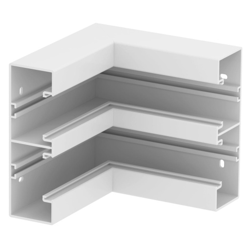 Ângulo interno rígido 175x175x165 Policloreto de vinilo branco puro RAL 9010