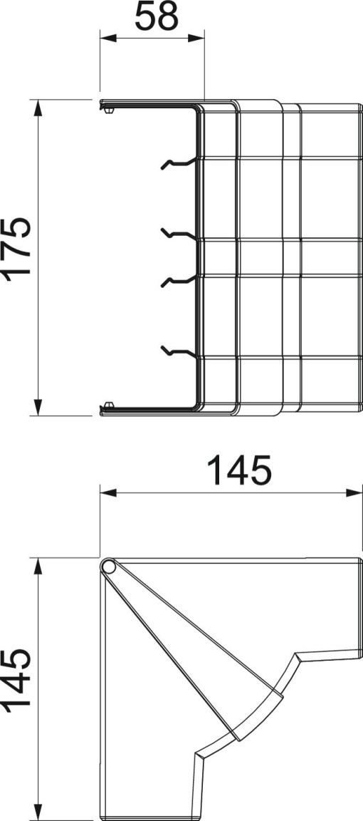 Ângulo interno variável 175x145x145 Policarbonatoacrilonitrila-butadieno-estireno alumínio