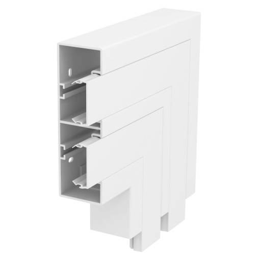 Ângulo plano rígido 200x200x165 Policloreto de vinilo branco puro RAL 9010