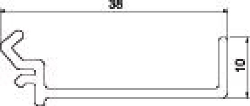 Separador livre de halogéneo para Rapid 45 2000x13x38 Policarbonatoacrilonitrila-butadieno-estireno branco puro RAL 9010