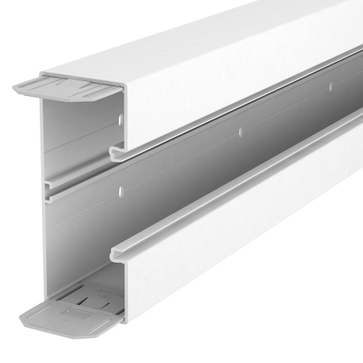 Calha técnica, livre halogéneo com base perfurada 70x170x2000 Policarbonatoacrilonitrila-butadieno-estireno branco puro RAL 9010