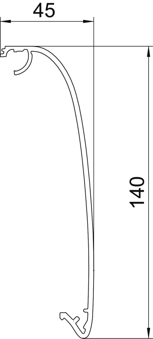 Tampa para calha GAD Design Soft 45x140x999 Alumínio anodizado alumínio