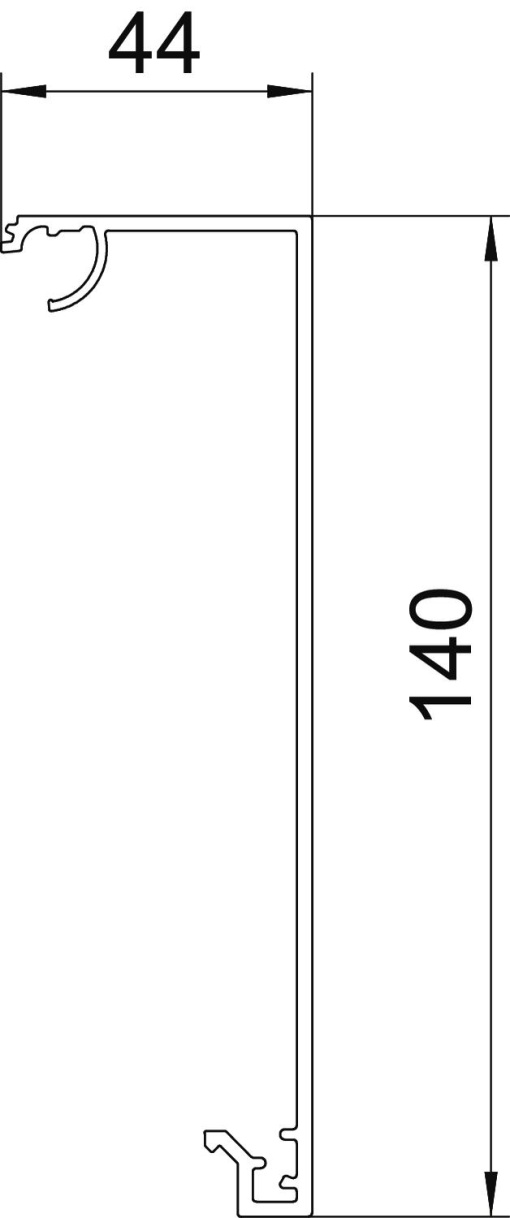 Tampa para calha GAD Design Style 44x140x999 Alumínio anodizado alumínio