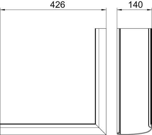 Tampa de ângulo externo GAD Design Soft 45x140x426 Alumínio anodizado
