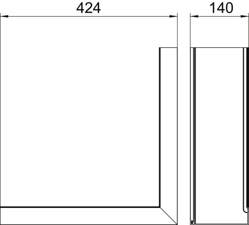 Tampa de ângulo externo GAD Design Style 44x140x424 Alumínio anodizado